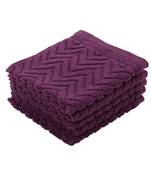 Chevy Solids Cotton Purple Face Towel 12 X12 inch Pack of 6 GSM 450