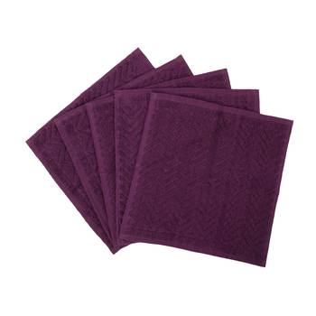 Chevy Solids Cotton Purple Face Towel 12 X12 inch Pack of 6 GSM 450 3
