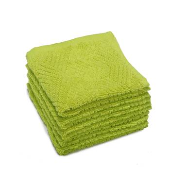 Pyramids Cotton Green Face Towel 12 X12 inch Pack of 6 GSM 450 1