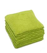 Pyramids Cotton Green Face Towel 12 X12 inch Pack of 6 GSM 450