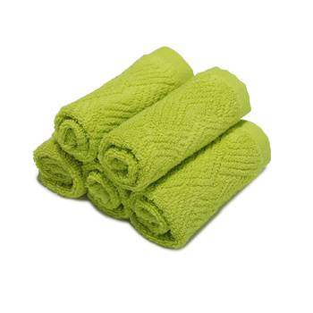 Pyramids Cotton Green Face Towel 12 X12 inch Pack of 6 GSM 450 2