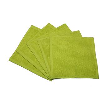 Pyramids Cotton Green Face Towel 12 X12 inch Pack of 6 GSM 450 3