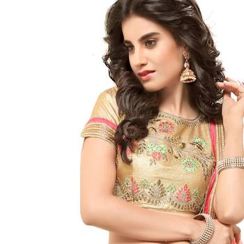 Light-Green Embroidered Silk Semi Stitched Lehenga With Dupatta 2