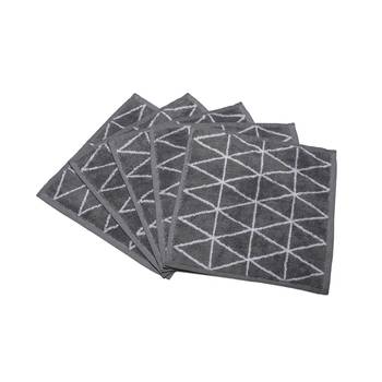 Dunes Cotton Grey Face Towel 12 X12 inch Pack of 6 GSM 500 3