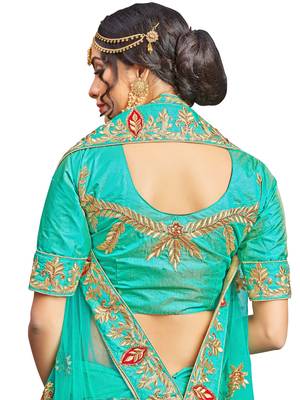 Light-Green Embroidered Silk Semi Stitched Lehenga With Dupatta 3