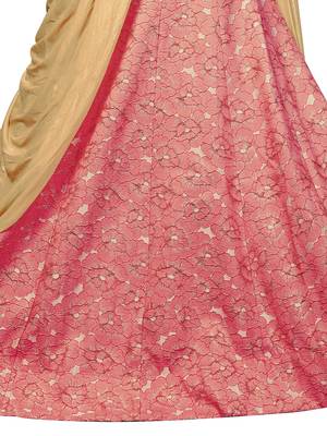 Pink Embroidered Jacquard Semi Stitched Lehenga With Dupatta 3