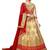 Beige Embroidered Net Semi Stitched Lehenga With Dupatta