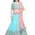 Light-Blue Embroidered Net Semi Stitched Lehenga With Dupatta