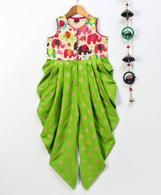 Red printed polyester kids tops 1