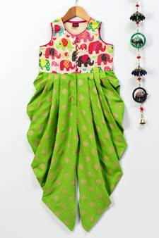 Red printed polyester kids tops