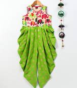 Red printed polyester kids tops