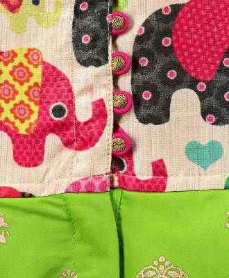 Red printed polyester kids tops 3