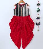 Black printed polyester kids tops