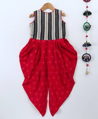 Black printed polyester kids tops 2