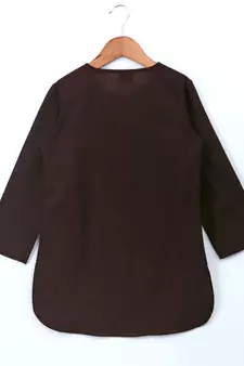 Black plain polyester kids kurta with pyjama