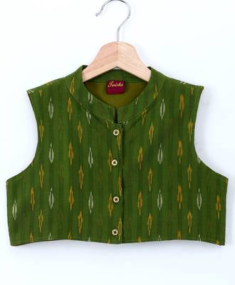 Gold plain polyester kids kurta with pyjama 5