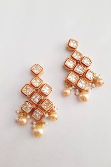 Square Ruby Earring