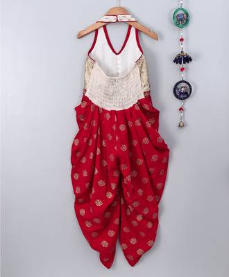 Beige printed polyester kids-tops 2