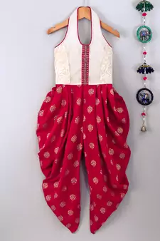 Beige printed polyester kids-tops