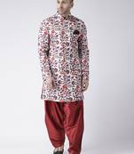 White Printed Polyester Indo Western Dresses