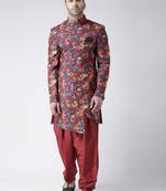 Multicolor Printed Polyester Indo Western Dresses