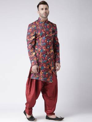 Multicolor Printed Polyester Indo Western Dresses 3