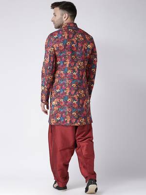 Multicolor Printed Polyester Indo Western Dresses 4