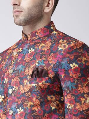 Multicolor Printed Polyester Indo Western Dresses 5