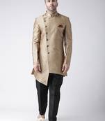 Brown plain dupion silk indo-western-dresses
