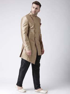 Brown plain dupion silk indo-western-dresses 3