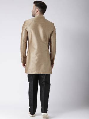 Brown plain dupion silk indo-western-dresses 4