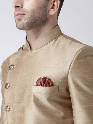 Brown plain dupion silk indo-western-dresses 5
