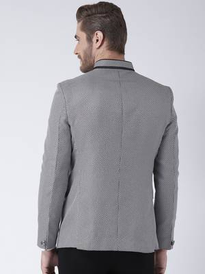 Grey Printed Polyester Bandhgala Suit 5