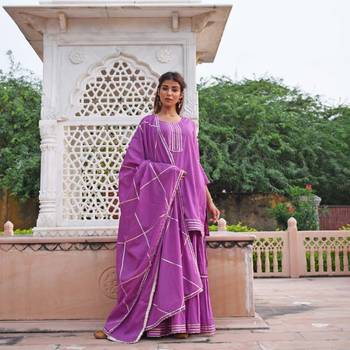 Purple Garara  Kurta & Dupatta Set 1