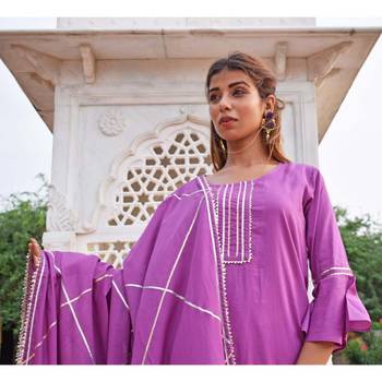 Purple Garara  Kurta & Dupatta Set 4
