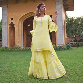 Lemon Yellow Garara & Kurta  Set 2
