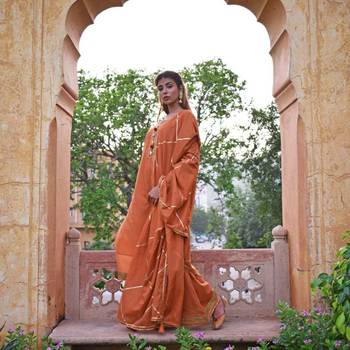 Rust Brown Garara  Kurta & Dupatta Set 2