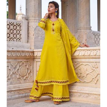Mustard Yellow Sharara  Kurta & Dupatta Set 2