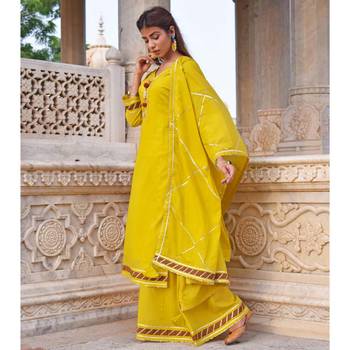 Mustard Yellow Sharara  Kurta & Dupatta Set 3