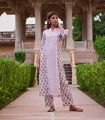 Set of Multi print Kurta with Printed Pants