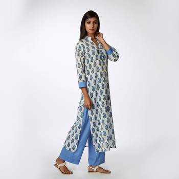 Set of Block Printed Kurta & Parallel Pants 2