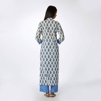 Set of Block Printed Kurta & Parallel Pants 4