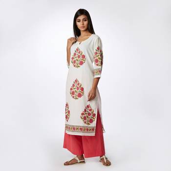 Set of Block Printed Kurta & Parallel Pants 2