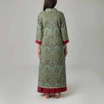 Set Of Floral Jacket with Red Skirt 3