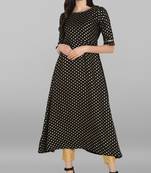 Janasya Black printed crepe kurta sets