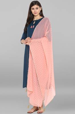 Turquoise plain rayon kurta sets 2