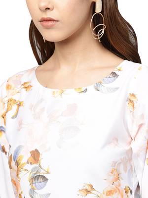 White printed crepe kurta sets 5