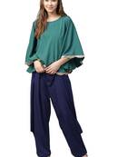 Green plain crepe kurta sets