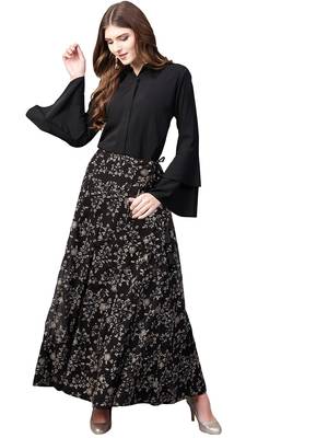 Black plain crepe kurta sets 1