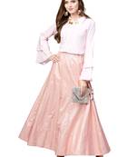 Pink plain crepe kurta sets